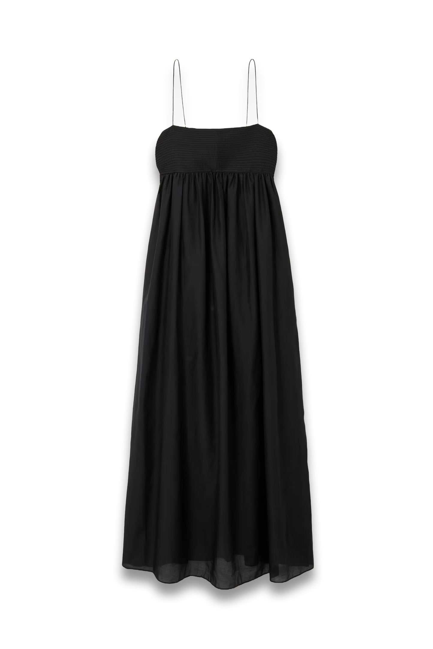 Pintucked Organic Cotton and Silk-blend Maxi Dress