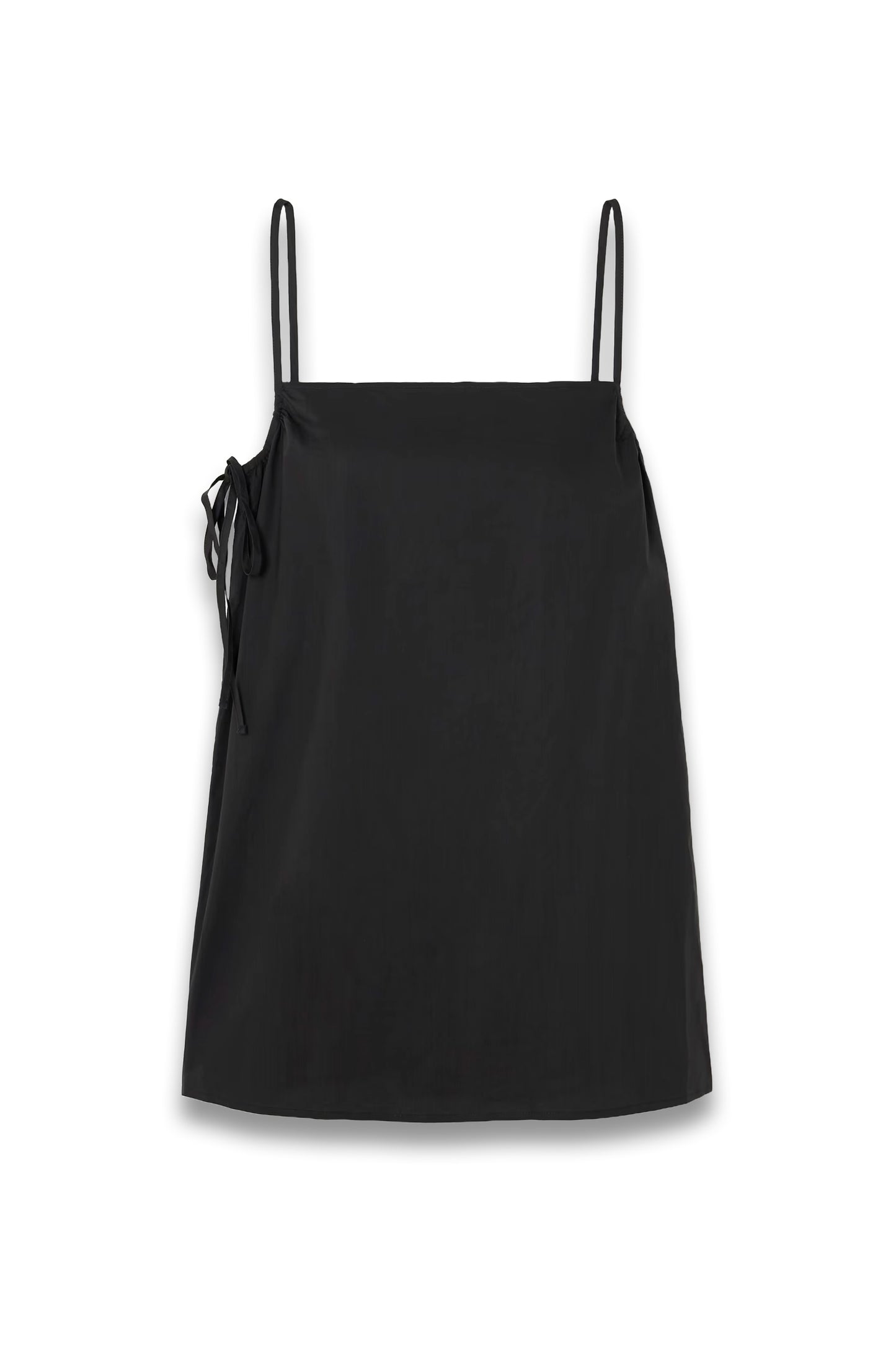 Drawcurve Tie-Detailed Organic Cotton-Poplin Mini Dress