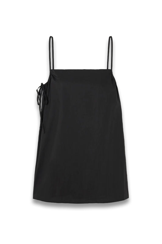 Drawcurve Tie-Detailed Organic Cotton-Poplin Mini Dress