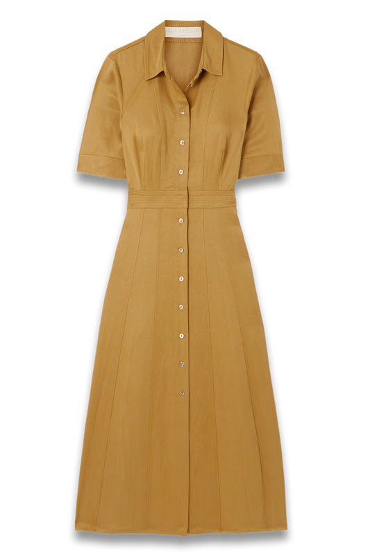 Vallis Lyocell-Blend Twill Midi Shirt Dress