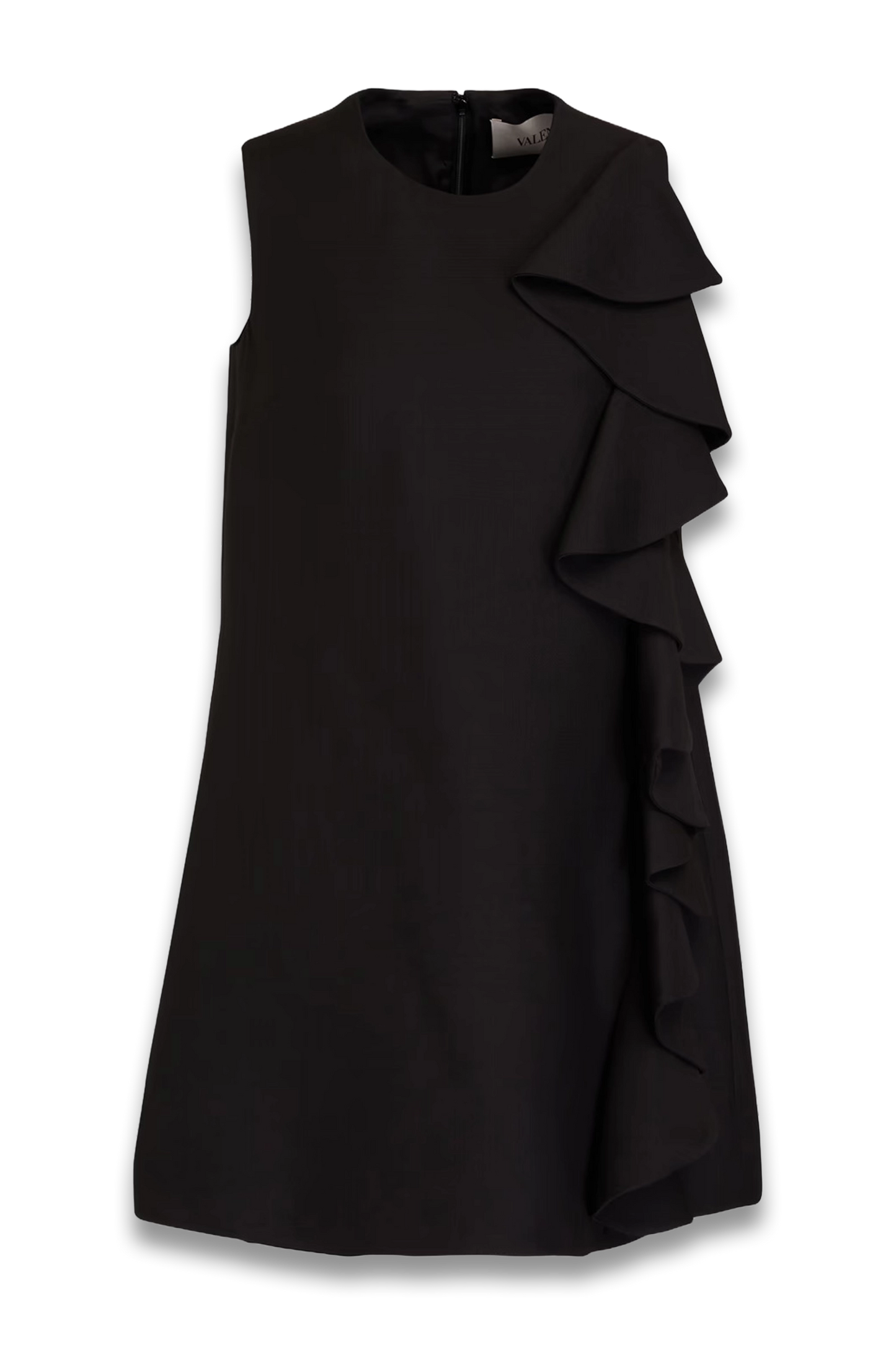 Wrap-Effect Ruffled Crepe Mini Dress