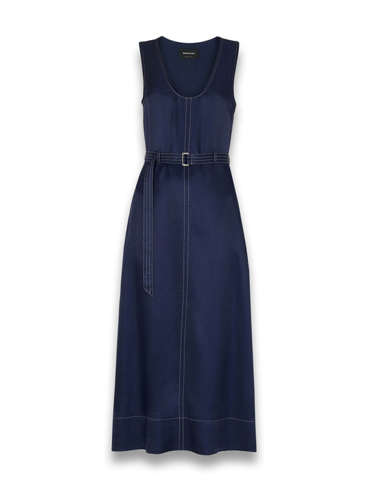 Navy Karina Sleeveless Midi Dress