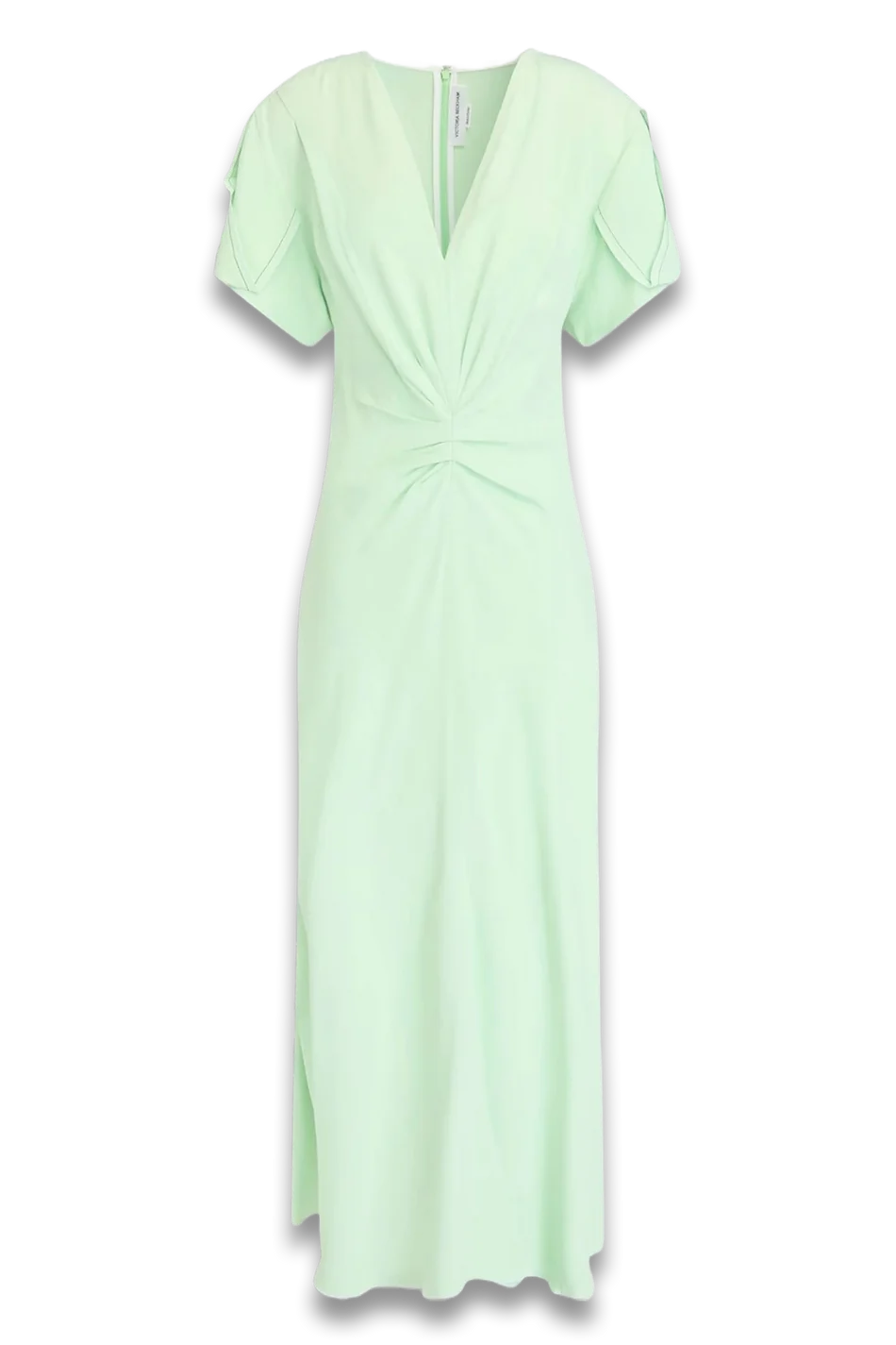 Ruched Crepe Midi Dress