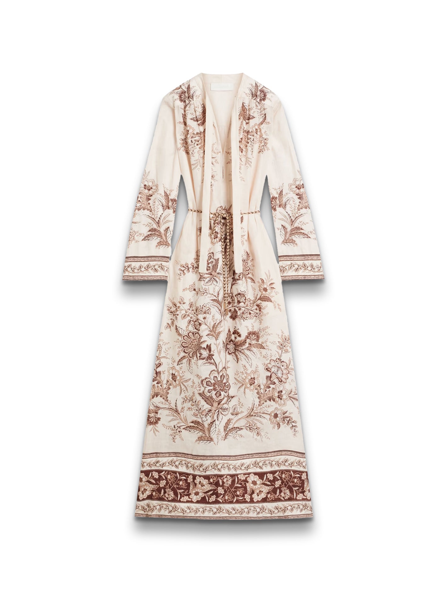 Floral-Print Linen Maxi Dress