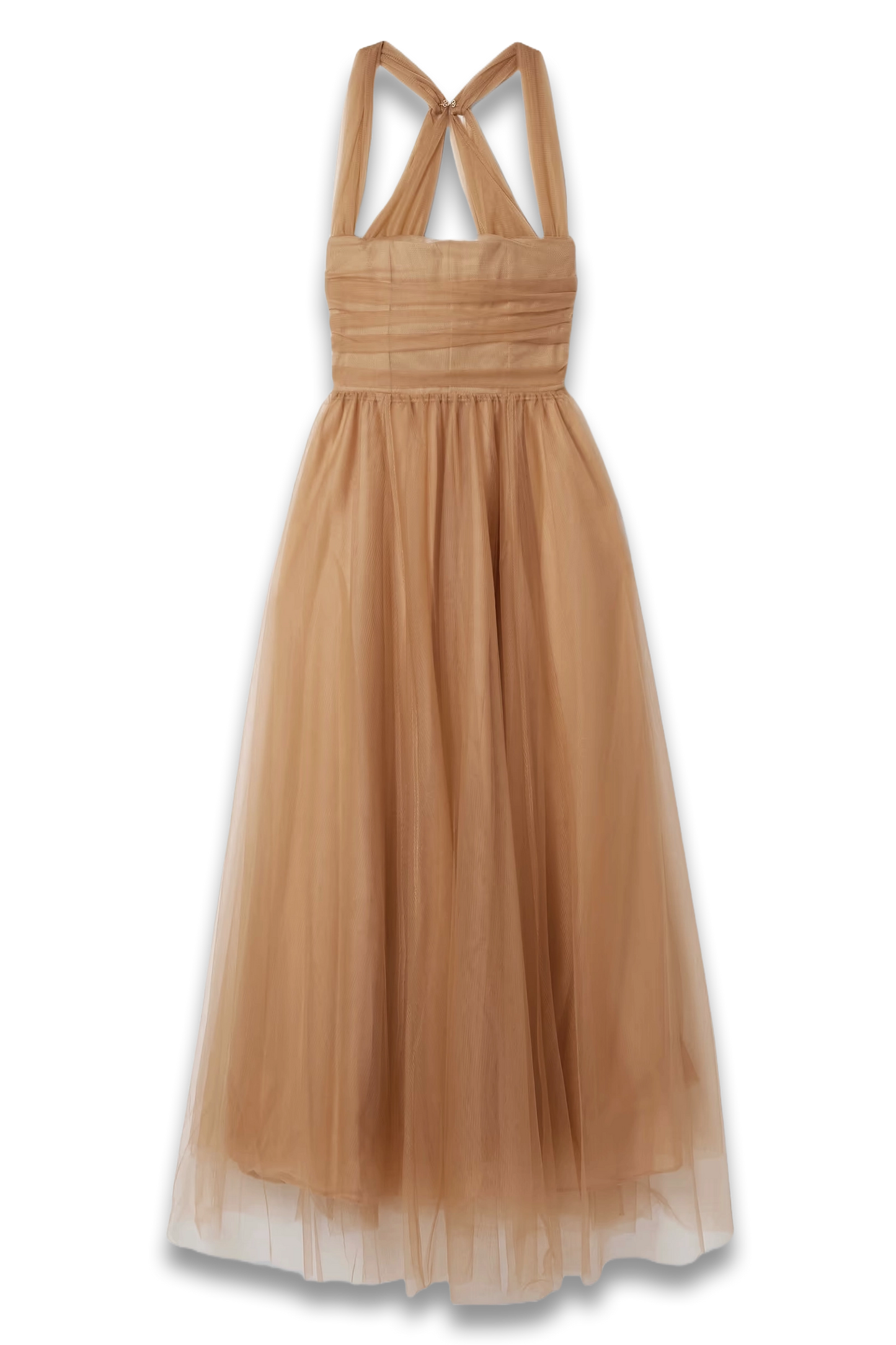Antonia Ruched Gathered Tulle Gown
