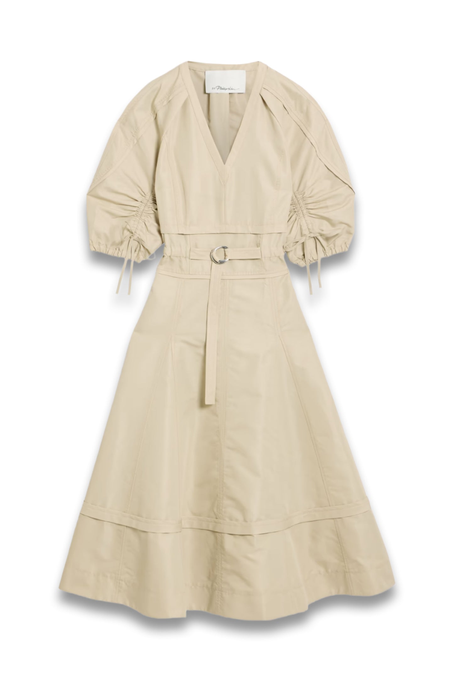 Cotton Blend Ottoman Midi Dress