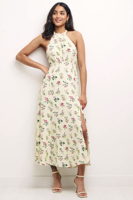 Floral Halter Neck Holly Midi Dress