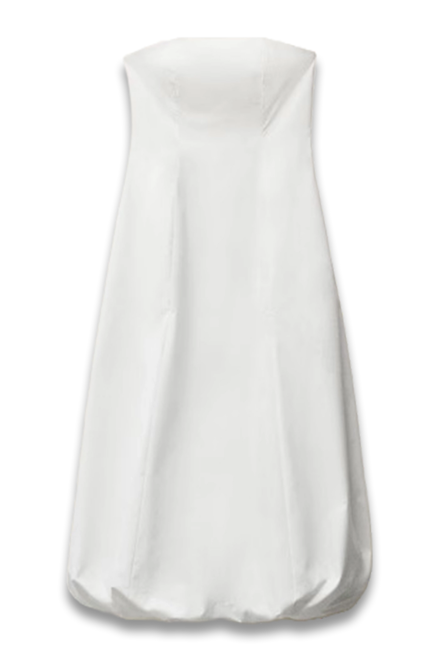 Strapless Dress with Puffed Hem