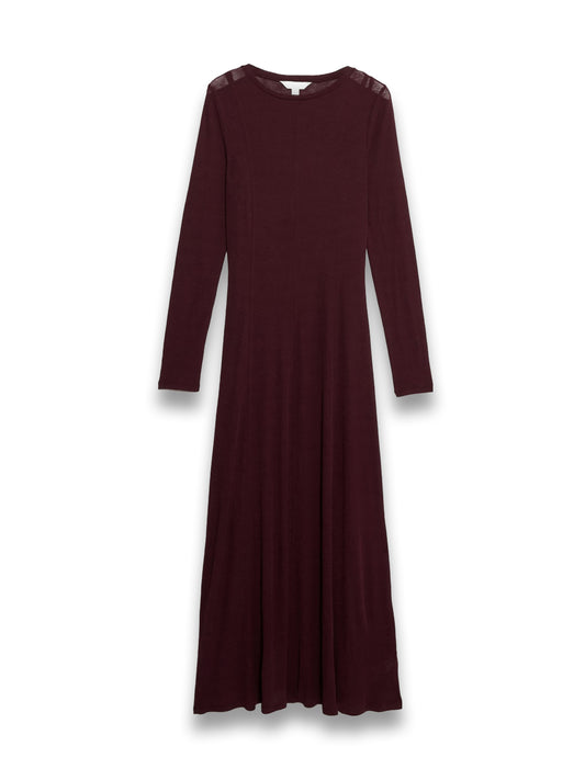 Mesh Jersey Midi Column Dress