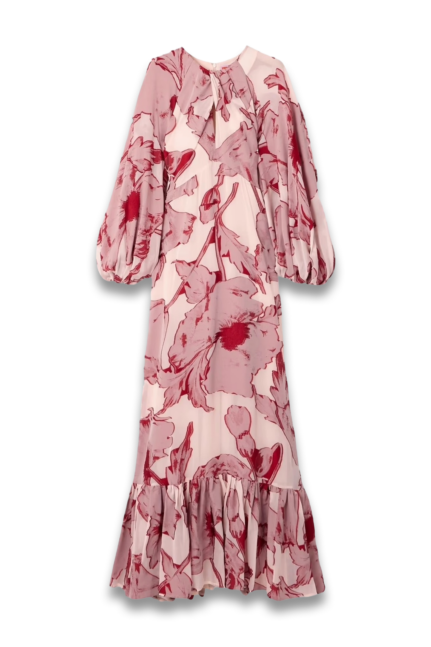 Printed Silk-blend Chiffon Maxi Dress