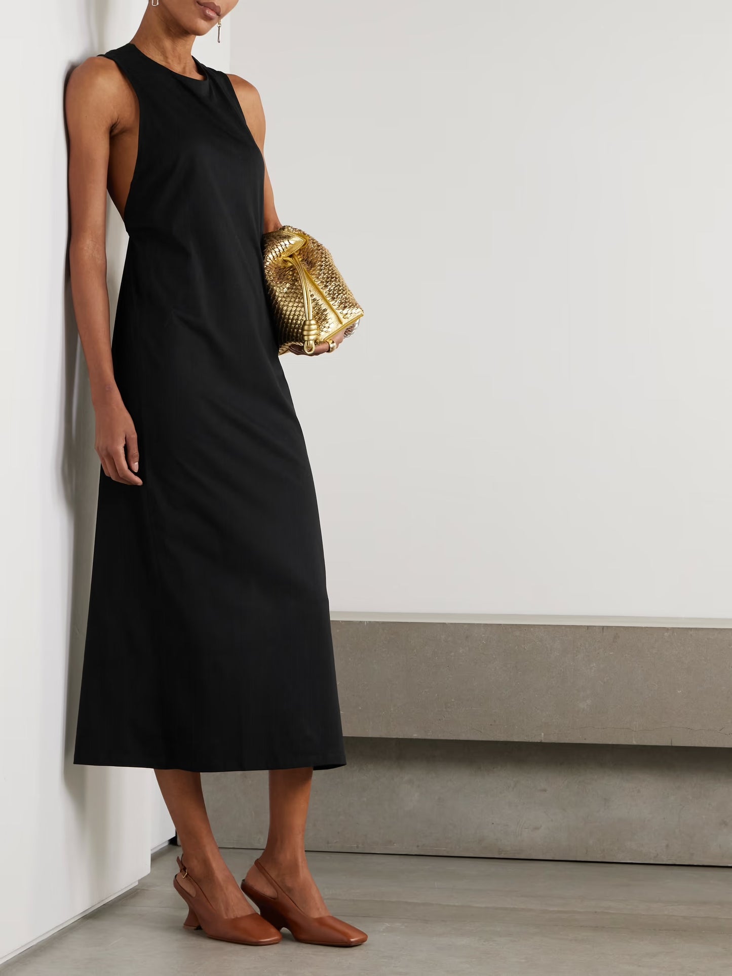 Rayna Knotted Pima Cotton-Jersey Midi Dress