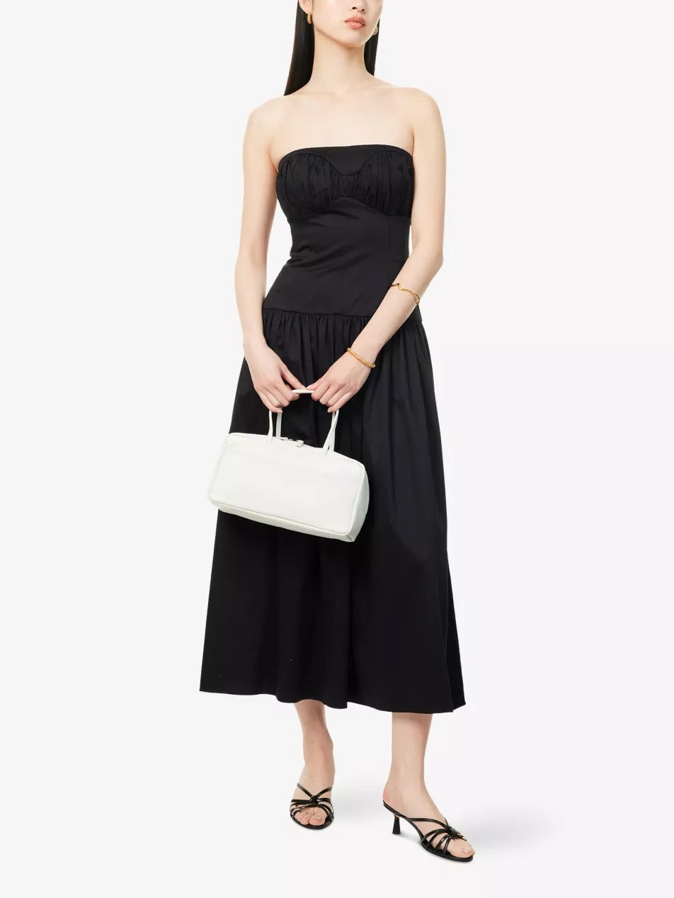 Lauryn Strapless Cotton-Poplin Midi Dress