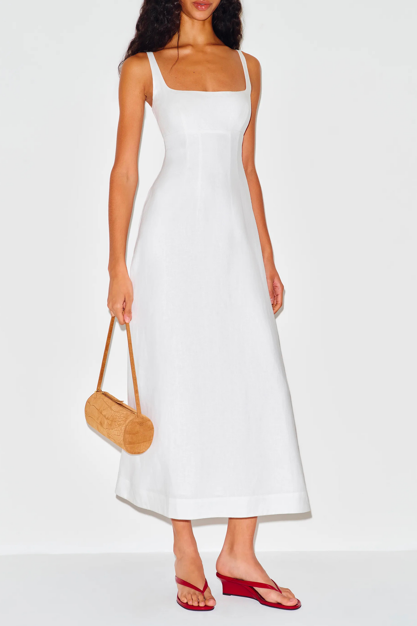 Sabine Linen Dress in White