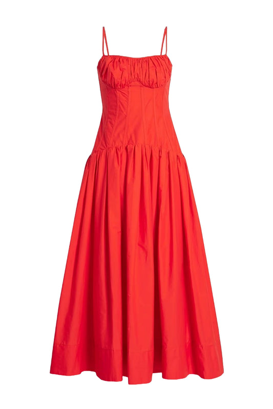 Dolma Gathered Cotton Maxi Dress