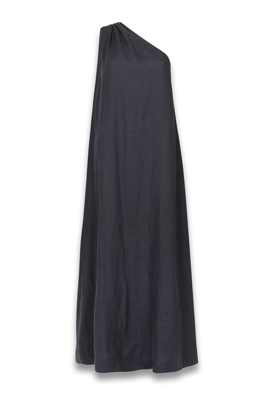 Joan - Midnight Linen Dress