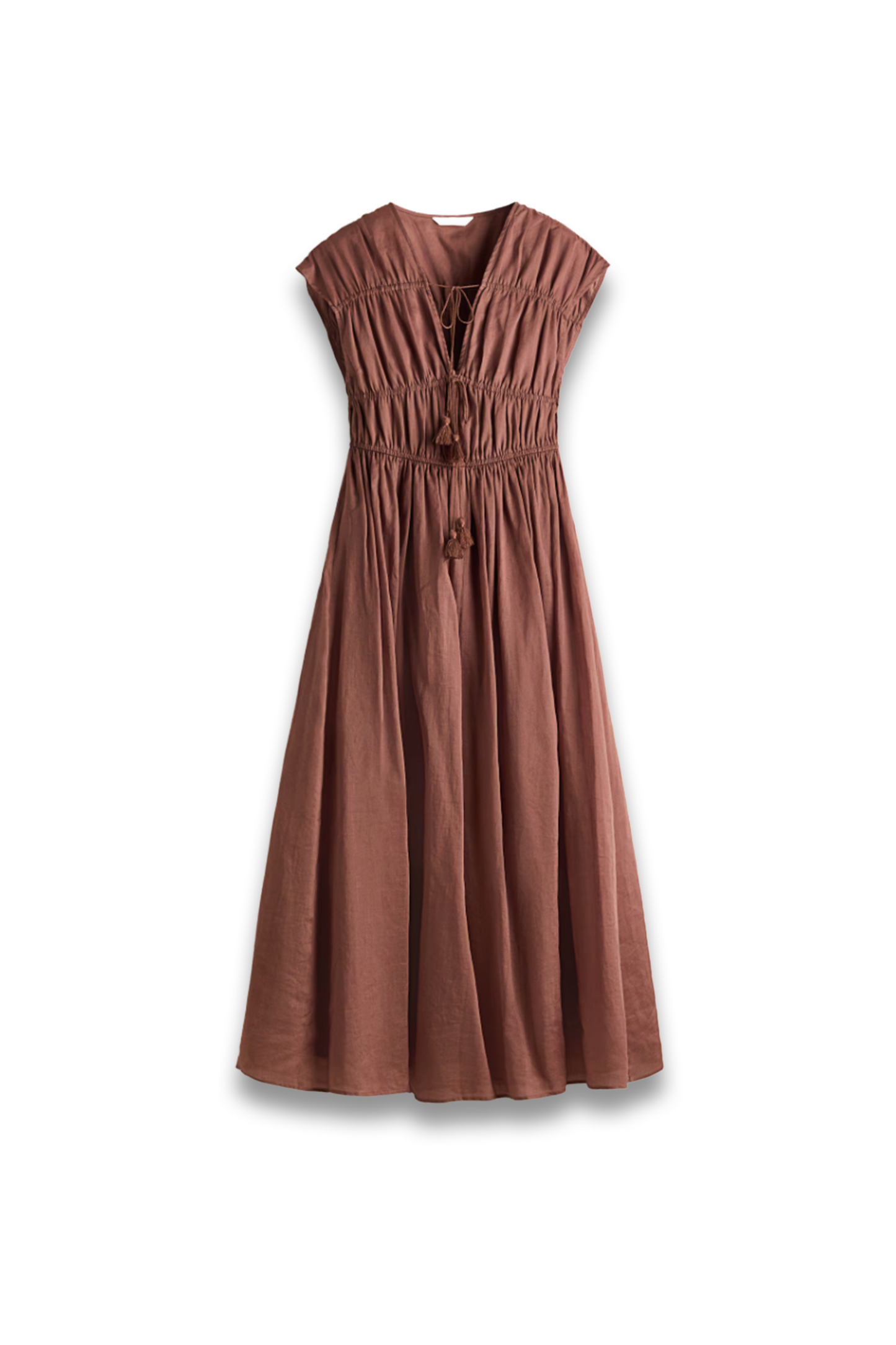 Drawstring-detail Ramie Dress