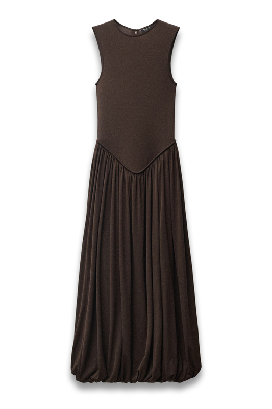 Semi-Transparent Dress With Puffed Hem