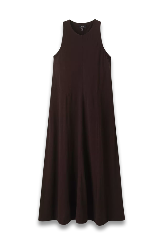 Flared Slub Jersey Maxi Dress