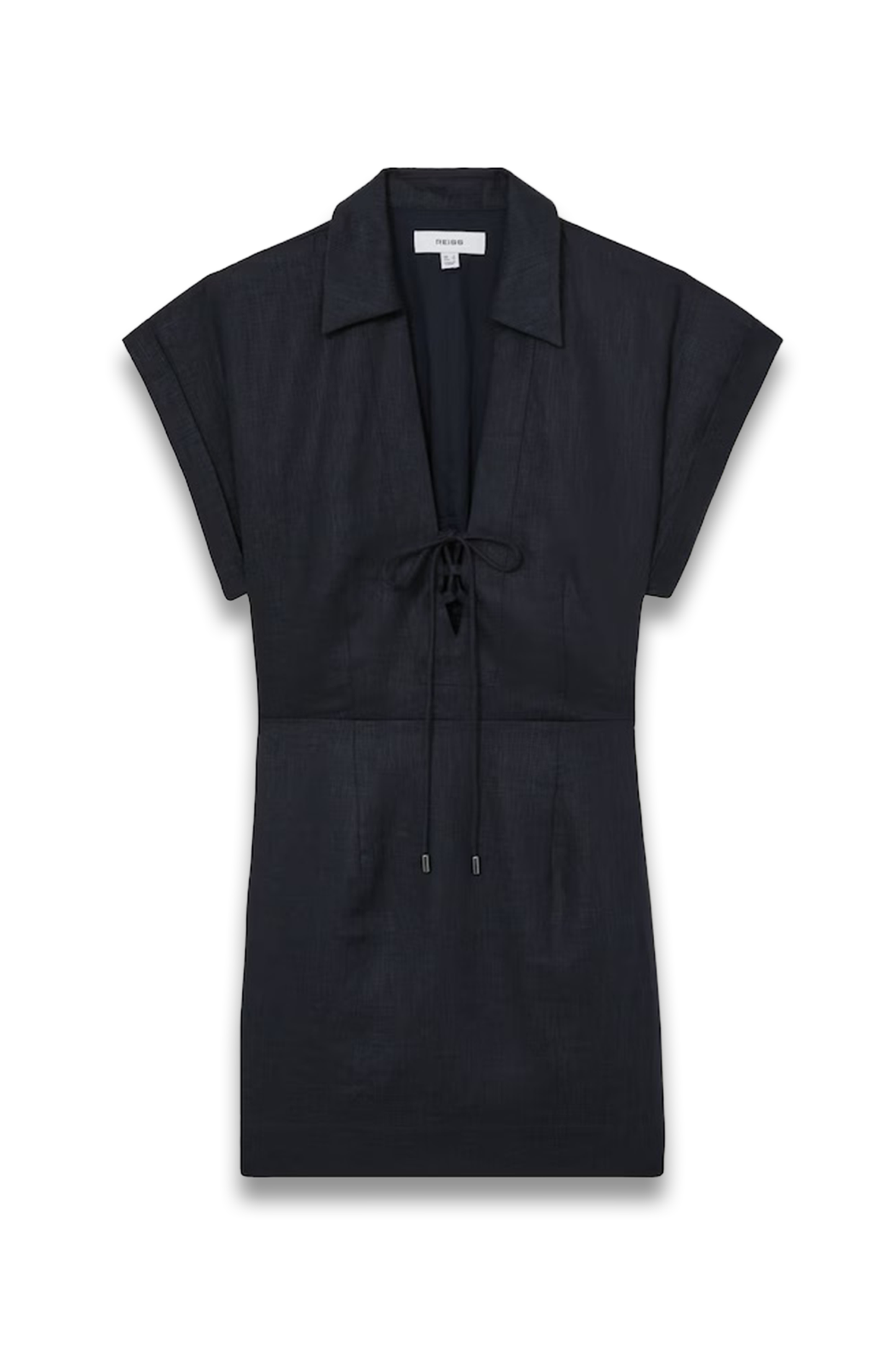 Gwen Tie Front Beach Cover-Up Dress In Navy