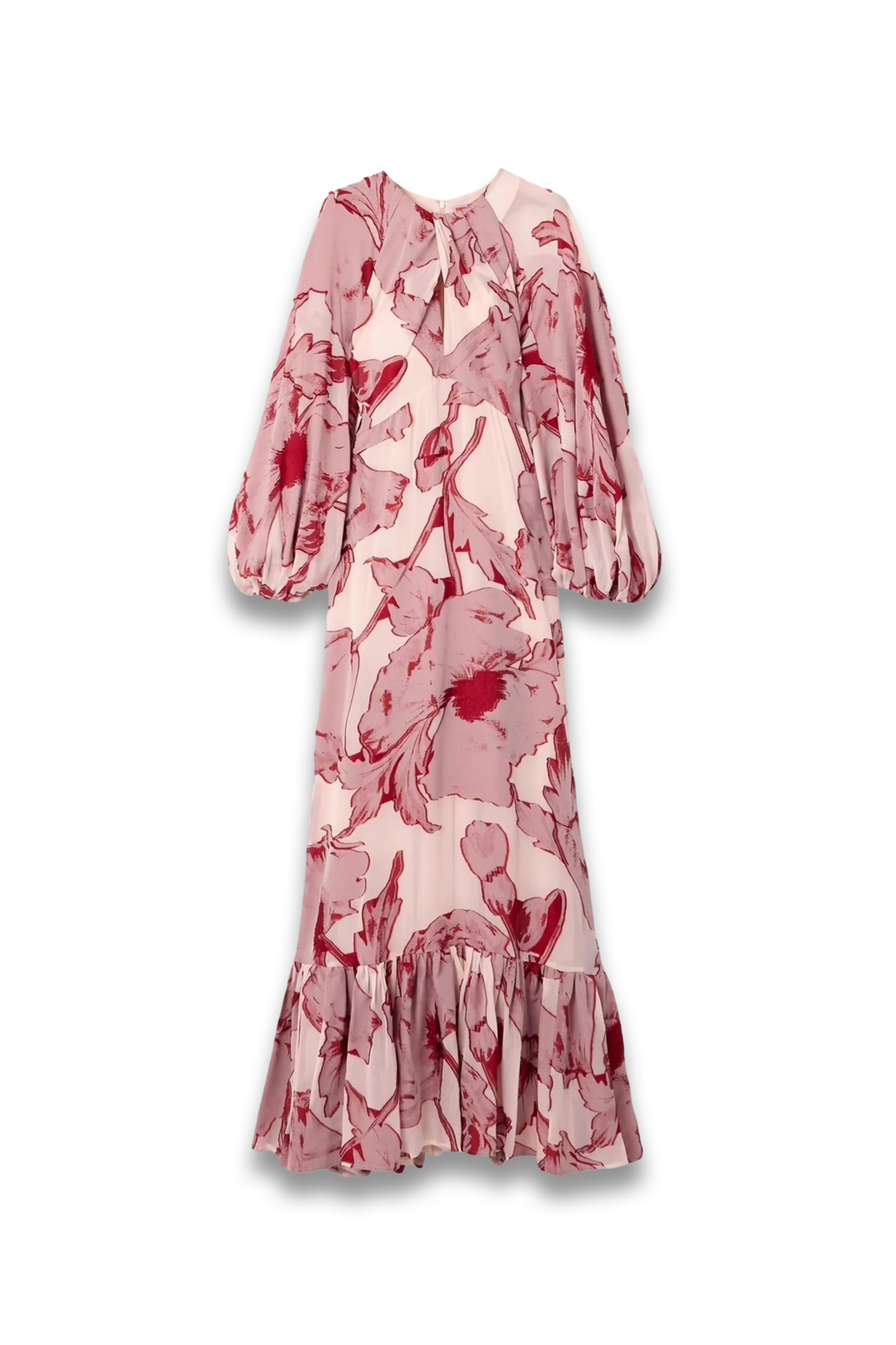 Printed Silk-blend Chiffon Maxi Dress