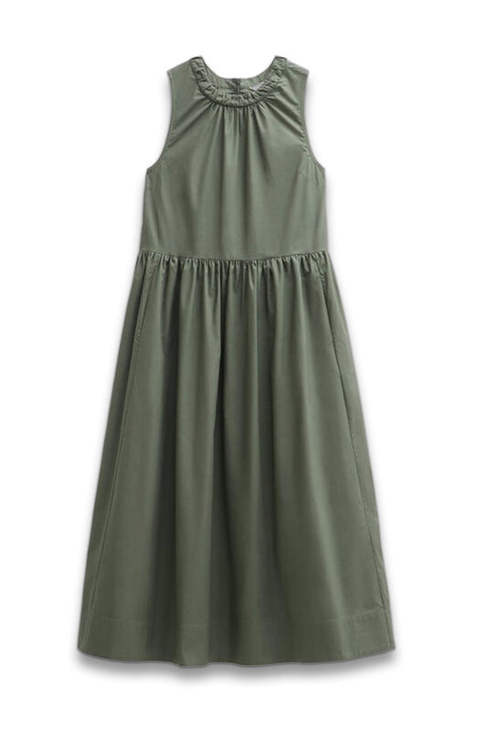 Lightweight Cotton Sleeveless Crew Neck Maxi Dress