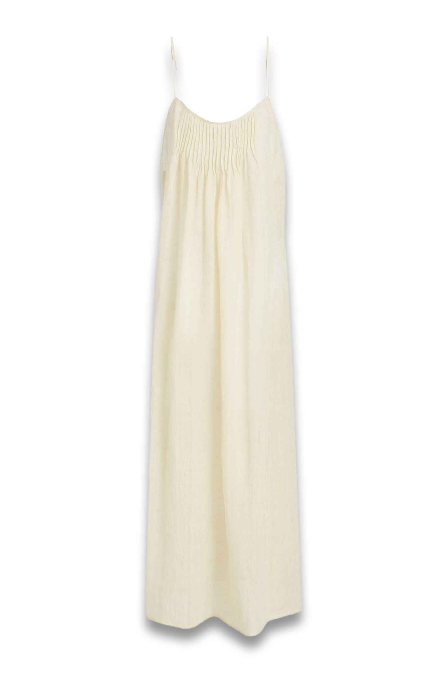 Qulay Pintucked Linen-Guaze Midi Dress