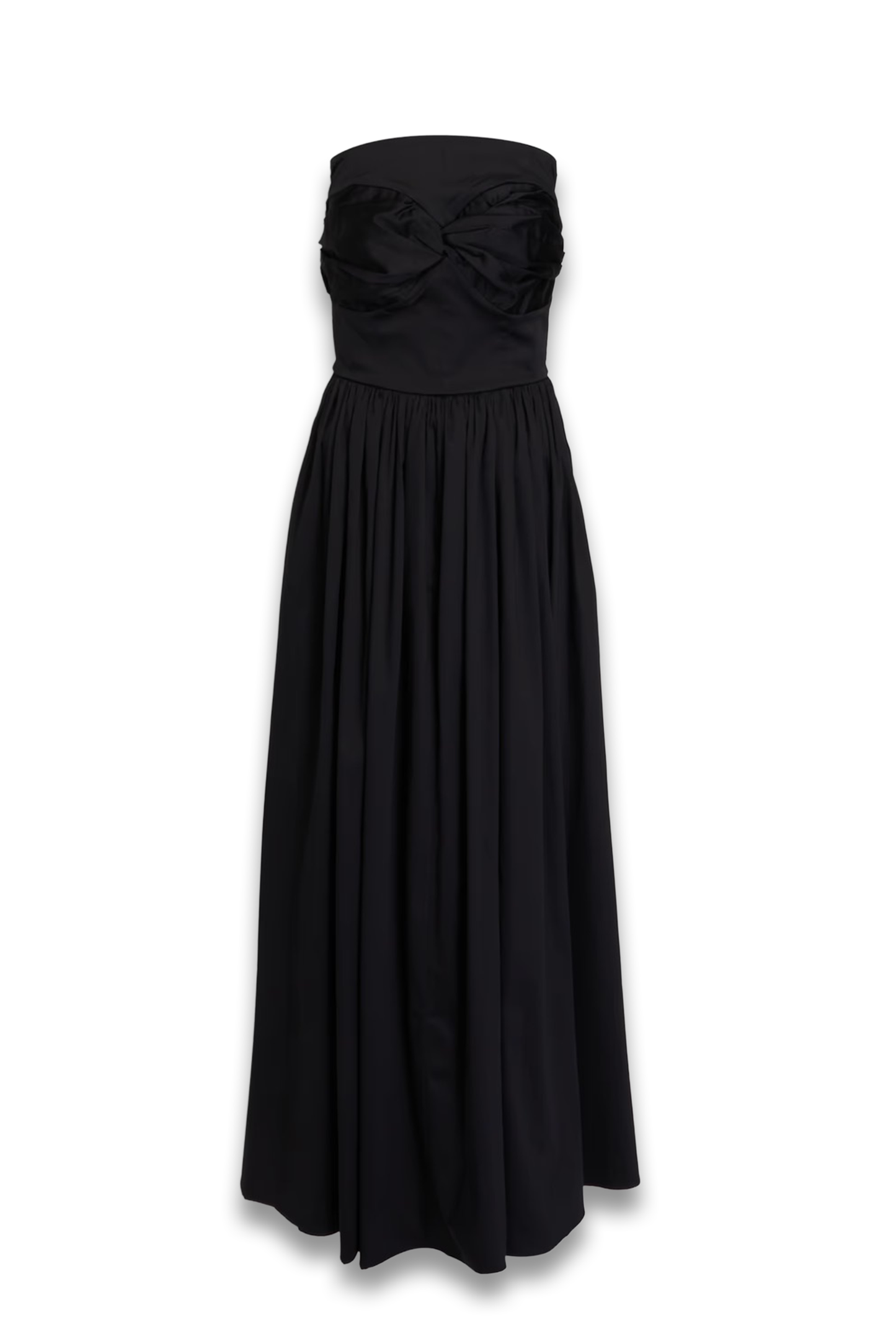 Twist-front Cotton-Blend Sateen Midi Dress
