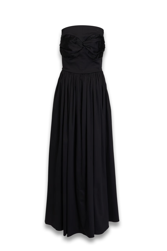 Twist-front Cotton-Blend Sateen Midi Dress