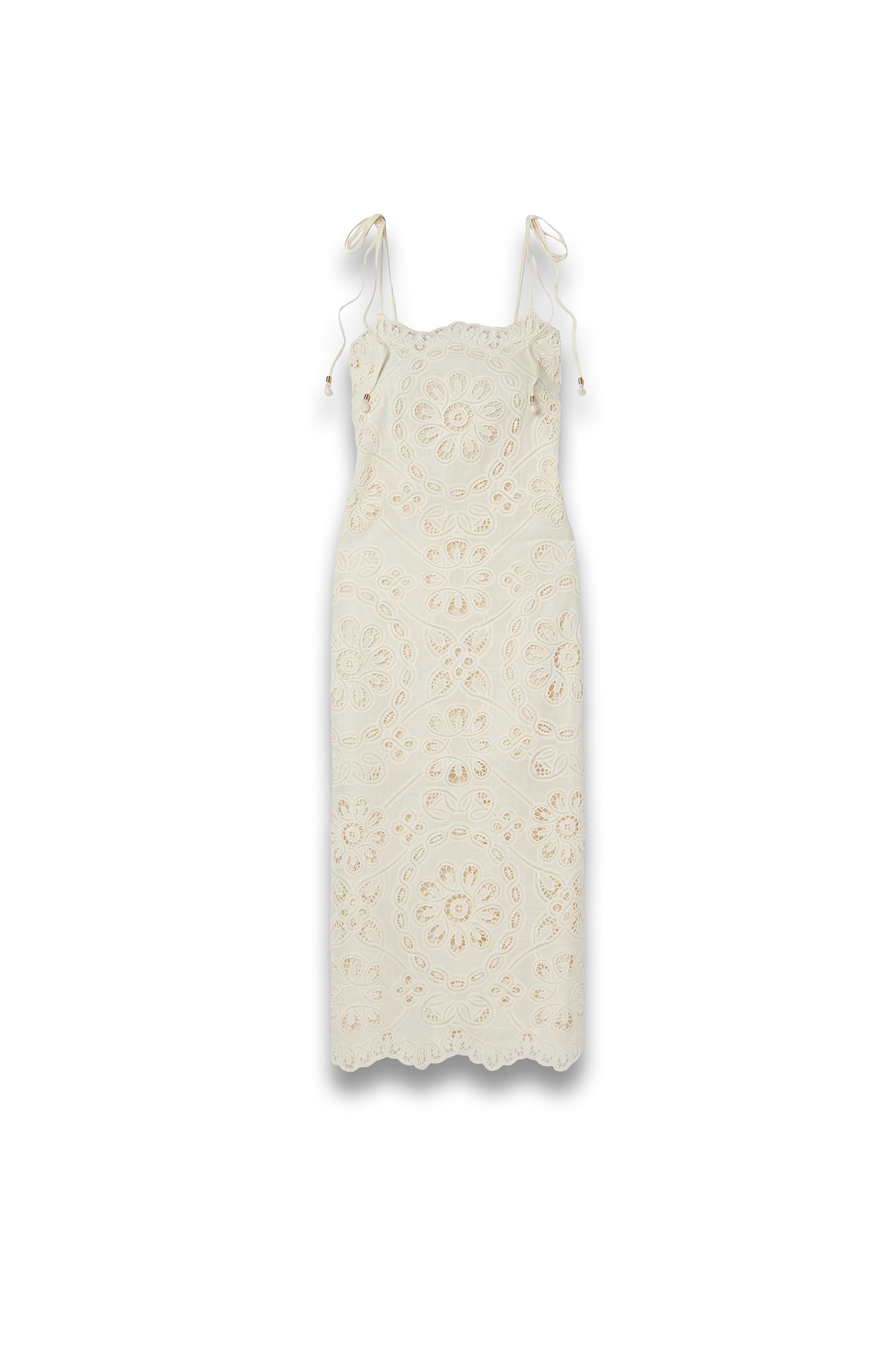 Rhiannon Guipure Lace-trimmed Voile Midi Dress