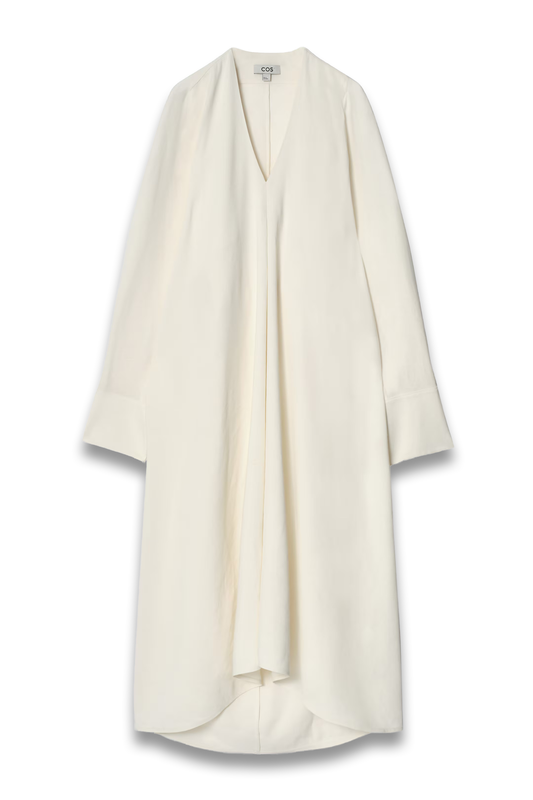V-Neck Linen Shirt Dress