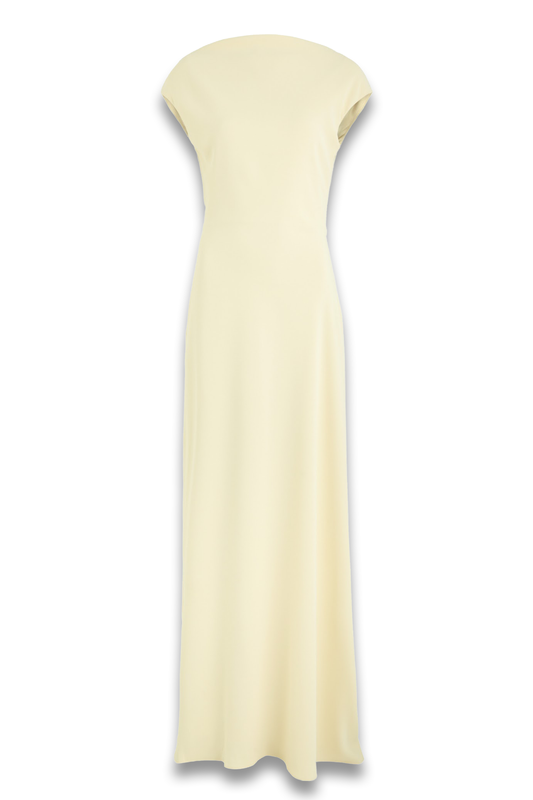 Drape Back Twill Maxi Dress