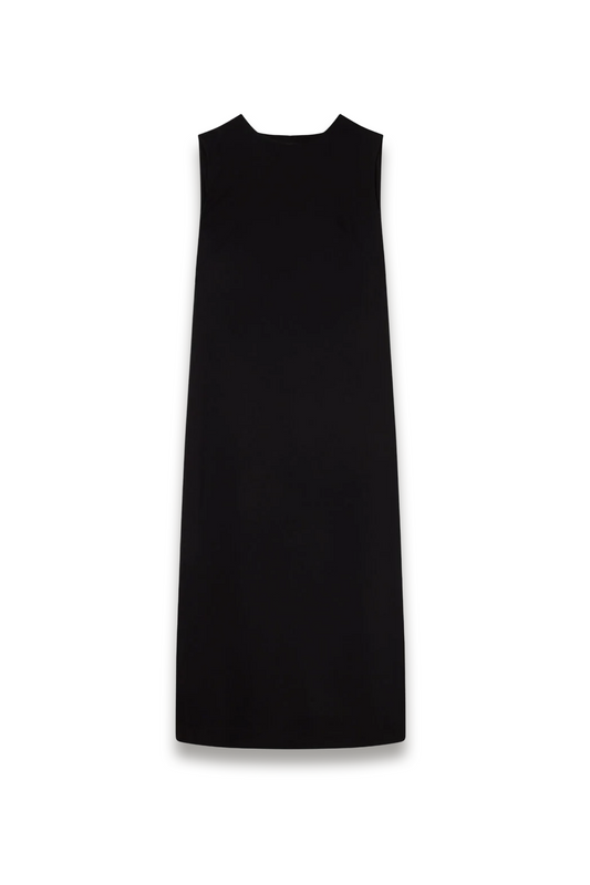 Black Fringe Back Midi Dress