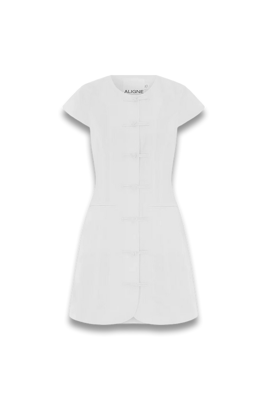 Jennie Cap-sleeve Linen Dress