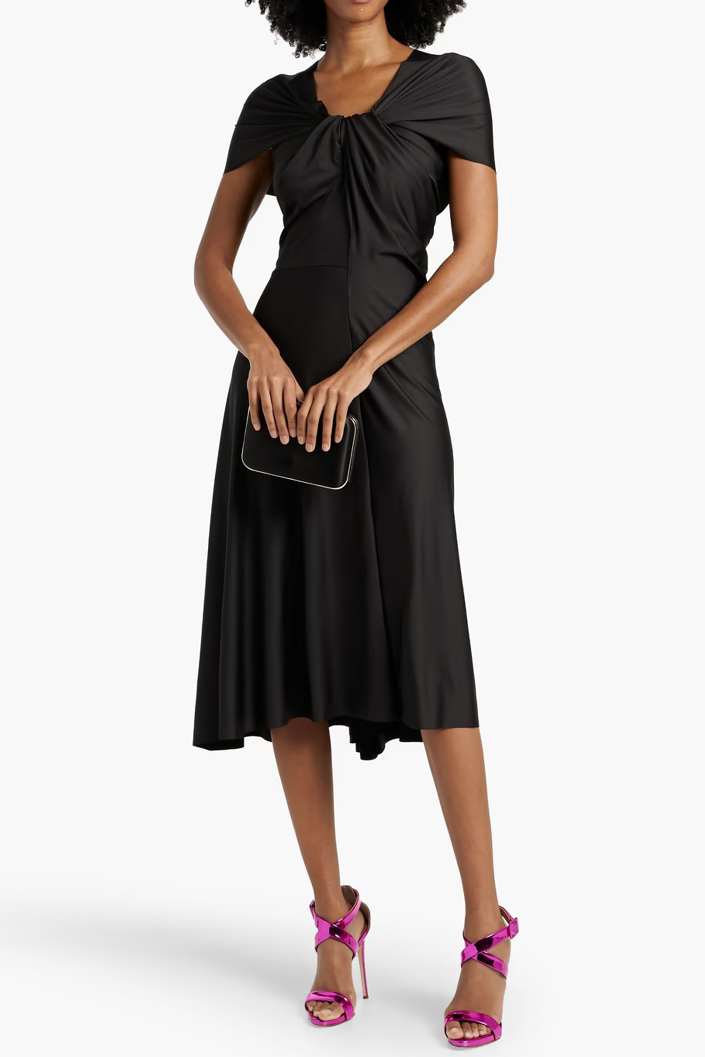 Draped Satin-jersey Midi Dress