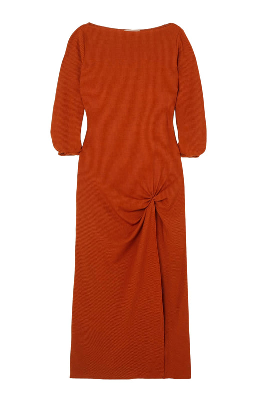 Belmont Gathered Ribbed Stretch-TENCEL Lyocell Jersey Midi Dress