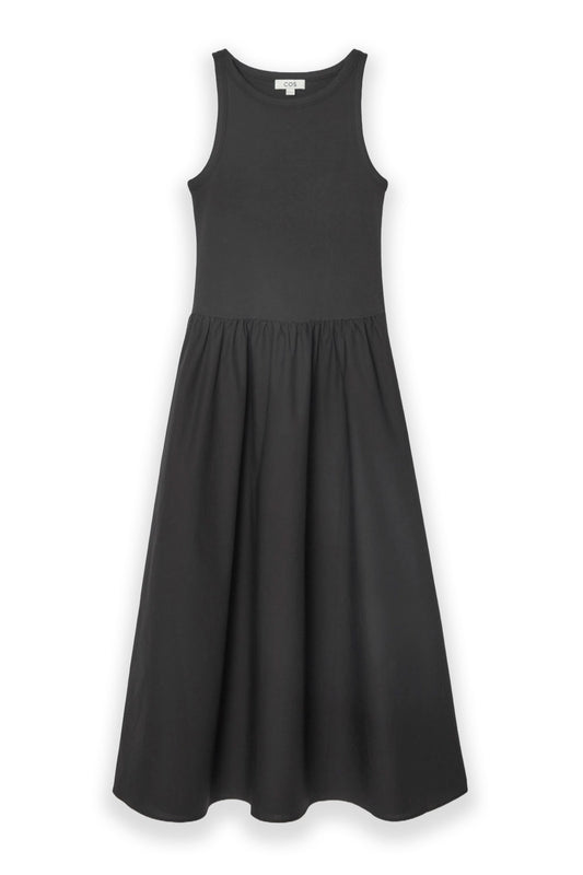 Contrast-panel Maxi Dress