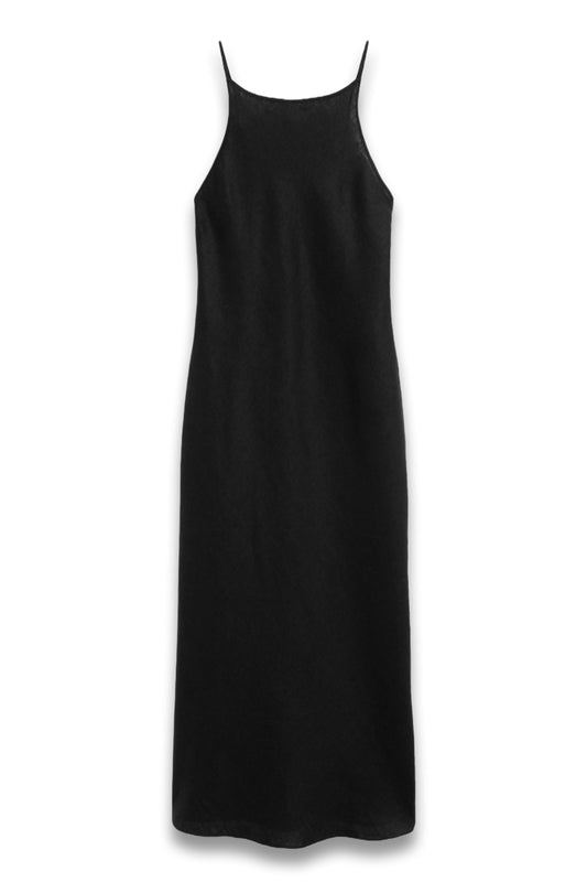 100% Linen Halter Midi Dress