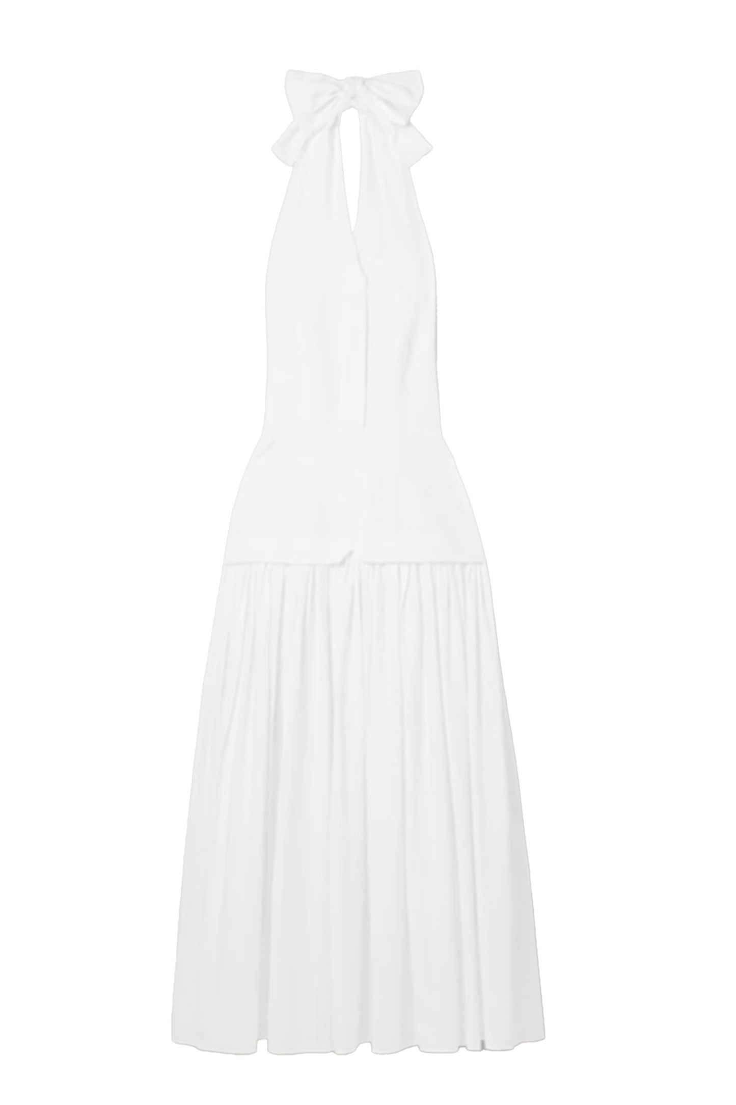 Quinn Tiered Checked Embroidered Cotton Halterneck Maxi Dress