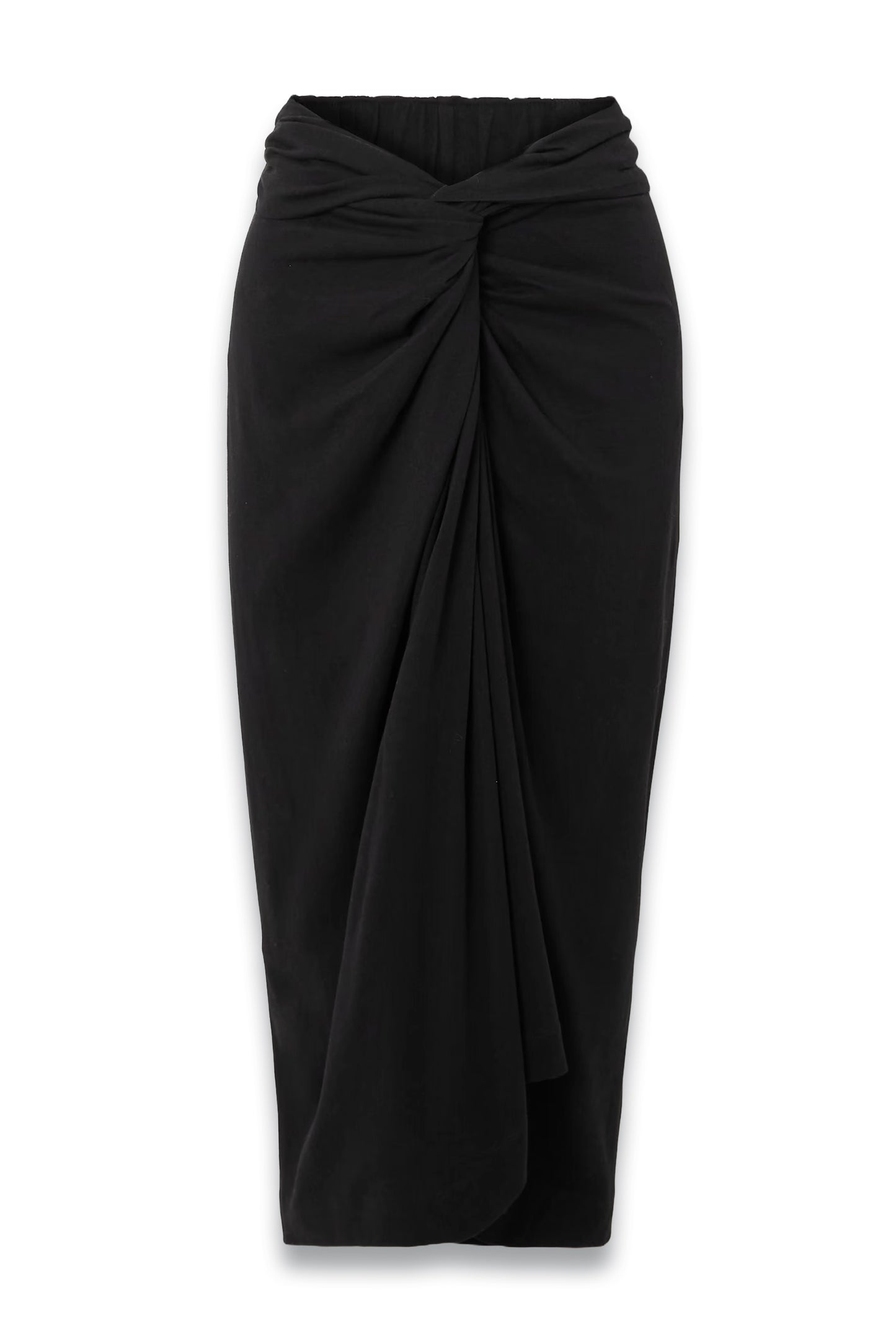 Knotted Cotton-jersey Midi Skirt