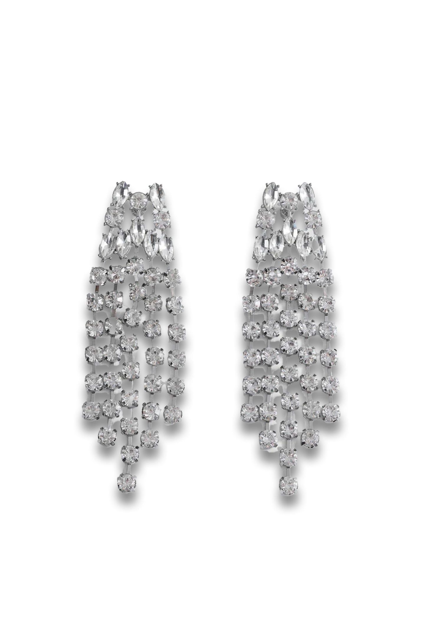 Cascade Earrings with Faceted Crystals