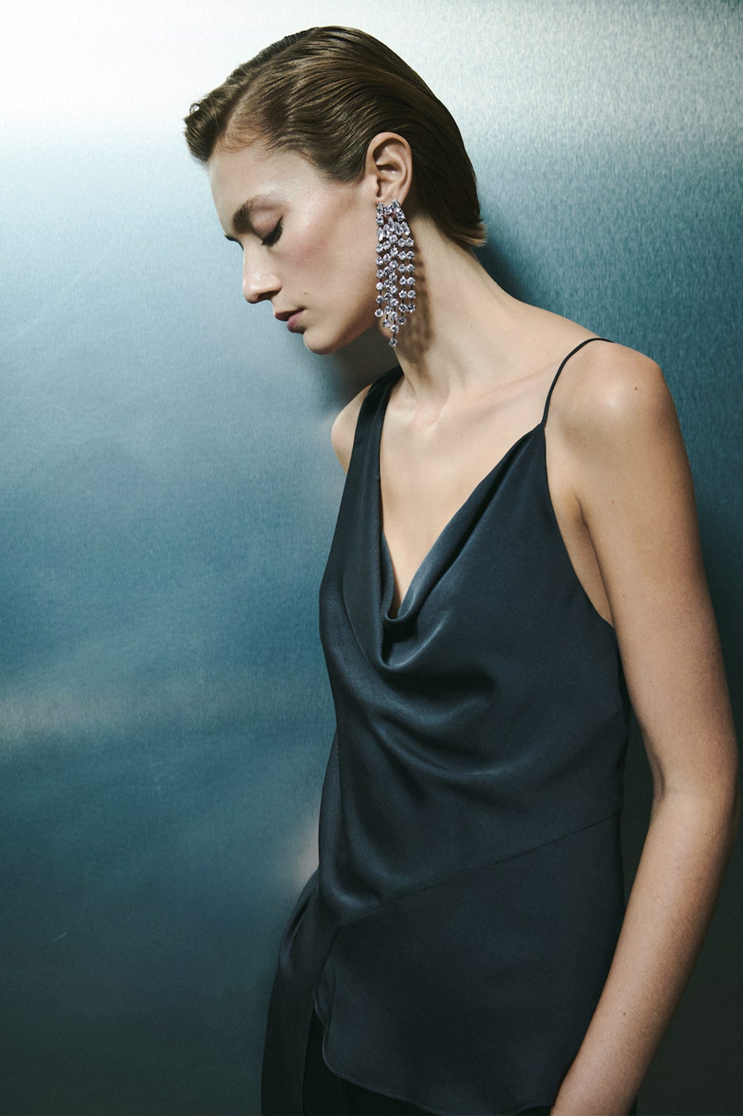 Cascade Earrings with Faceted Crystals