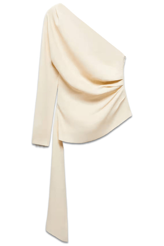 Asymmetric Blouse With Draped Detail
