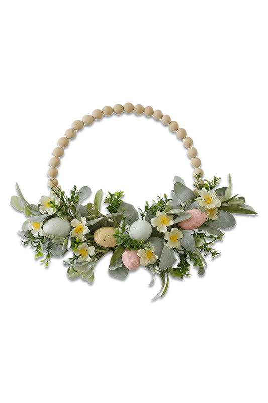 Bead And Foliage Artificial Floral Wreath 40cm