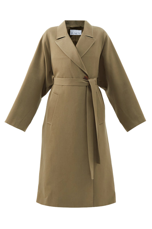 Double-Breasted Gabardine Wool Coat