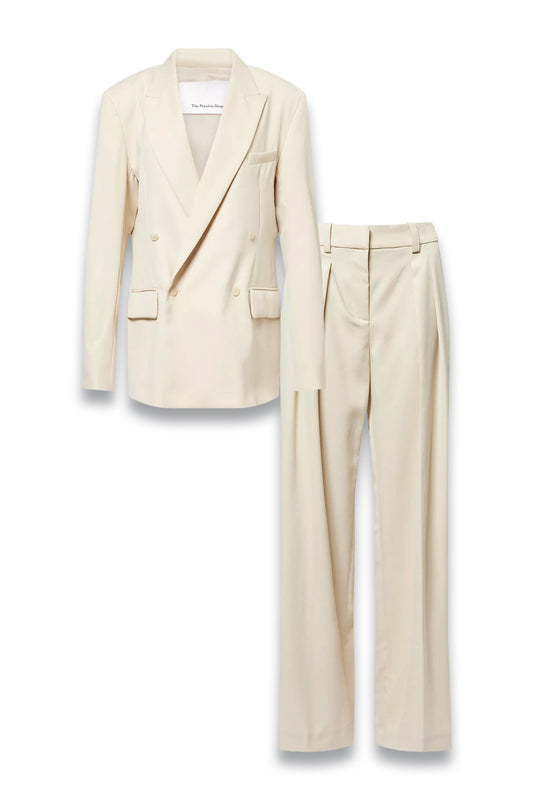 Newark Double-Breasted Wool-Blend Blazer And Daytona Pleated Wool Trousers