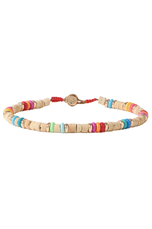 Island Time gold-tone, Wood And Enamel Anklet