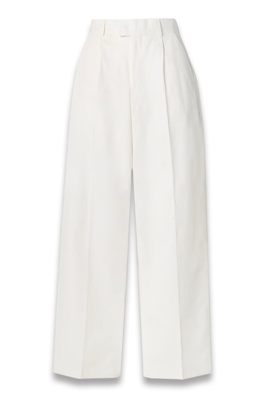 Everest Pleated Cotton-Twill Straight-Leg Pants