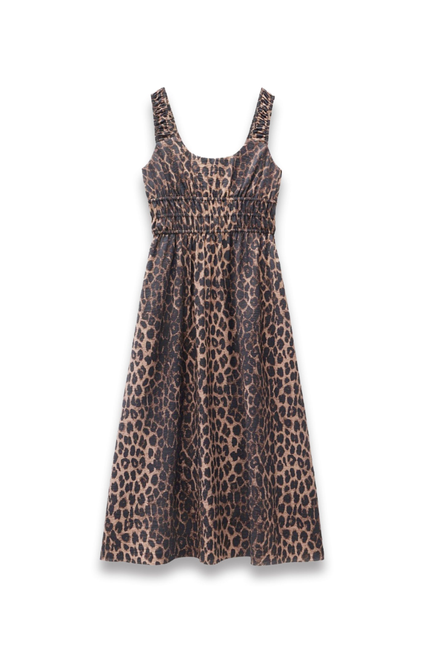 Air Flow Gathered Straps Midi Dress