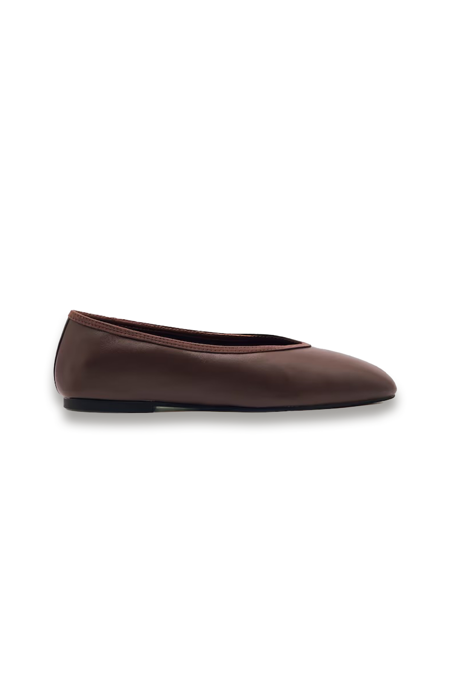 Dina Leather Ballet Flats in Brown