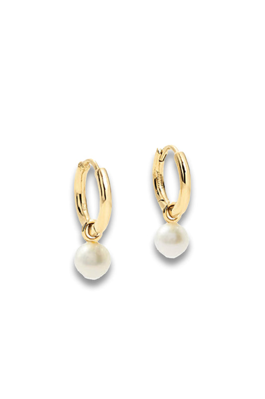 Pearl Huggie Earrings